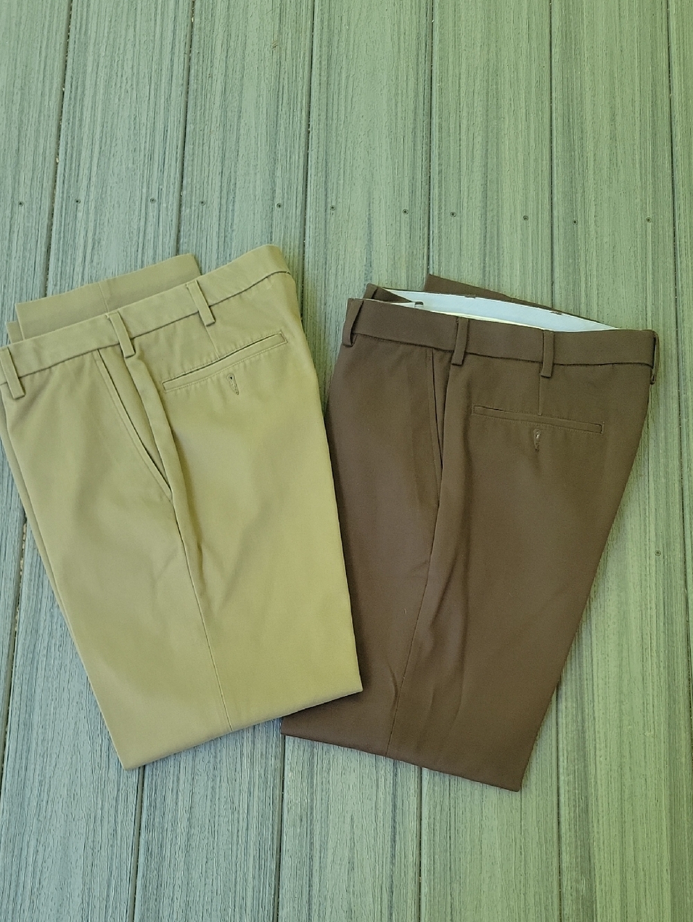 Men's Classic Chino Pants in Khaki and Brown